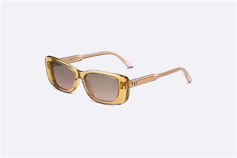 Dior3D S2I Transparent Pink Rectangular Sunglasses 